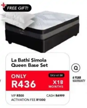 Astra Furnishers La Bathi Simola Queen Base Set offer