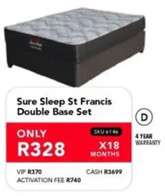 Astra Furnishers Sure Sleep St Francis Double Base Set offer