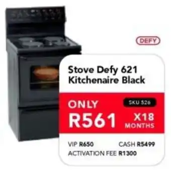 Astra Furnishers DEFY Stove 621 Kitchenaire Black offer