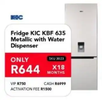 Astra Furnishers KIC Fridge KBF 635 Metallic with Water Dispenser offer