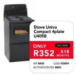 Astra Furnishers Univa Stove Compact 4plate U405B offer