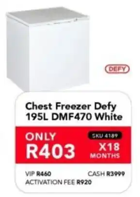 Astra Furnishers DEFY Chest Freezer DMF470 White offer
