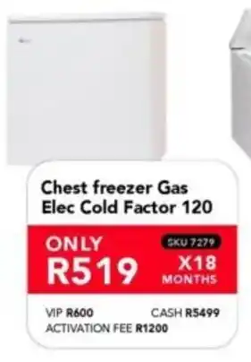 Astra Furnishers Chest freezer Gas Elec Cold Factor 120 offer