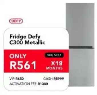 Astra Furnishers DEFY Fridge C300 Metallic offer