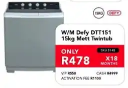 Astra Furnishers DEFY W/M DTT151 Mett Twintub offer