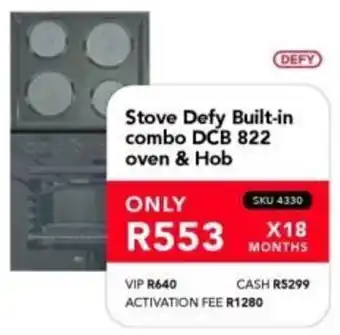 Astra Furnishers DEFY Stove Built-in combo DCB 822 oven & Hob offer
