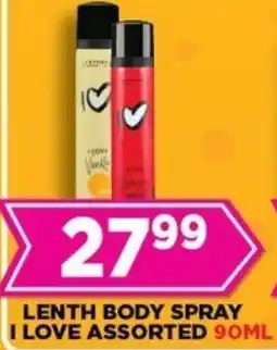 Lenth body spray i love assorted