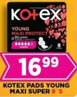 Goal Supermarket Kotex pads young maxi super offer