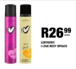 Take 'n Pay Lentheric i love body sprays offer