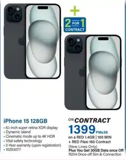 Incredible Connection iPhone 15 128GB offer