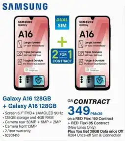 Incredible Connection SAMSUNG Galaxy A16 128GB + Galaxy A16 128GB offer