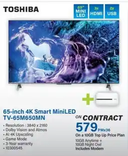 Incredible Connection TOSHIBA 65-inch 4K Smart MiniLED TV-65M650MN offer