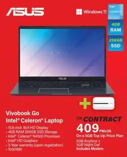 Incredible Connection ASUS Vivobook Go Intel Celeron Laptop offer