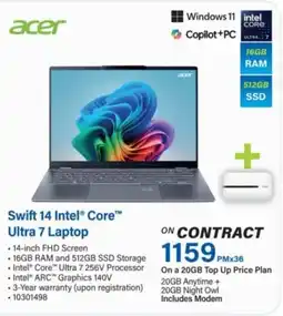 Incredible Connection Acer Swift 14 Intel Core Ultra 7 Laptop offer
