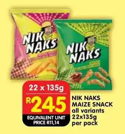 Shoprite NIK NAKS MAIZE SNACK offer
