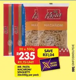Shoprite MR. PASTA MACARONI/SPAGHETTI offer