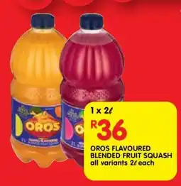 Shoprite OROS FLAVOURED BLENDED FRUIT SQUASH offer