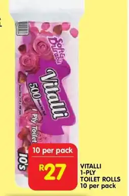 Shoprite VITALLI 1-PLY TOILET ROLLS 10 per pack offer