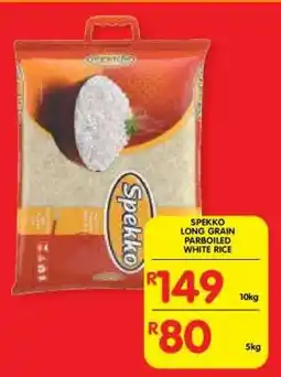 Shoprite SPEKKO LONG GRAIN PARBOILED WHITE RICE offer