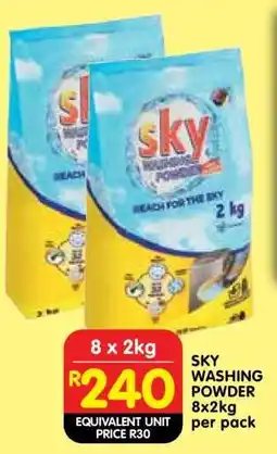 Shoprite SKY WASHING POWDER 8x2kg per pack offer