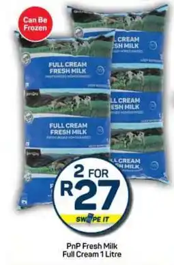 Pick n Pay Hypermarket PnP Fresh Milk Full Cream 1 Litre offer