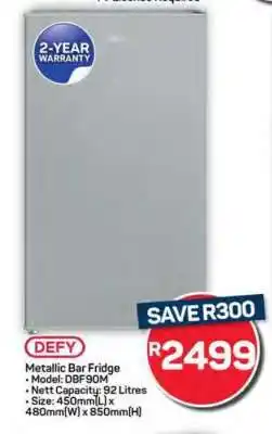 Pick n Pay Hypermarket Defy Metallic Bar Fridge offer