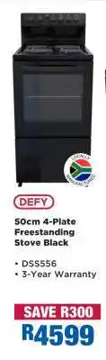 OK Furniture Defy 50cm 4-Plate Freestanding Stove Black offer