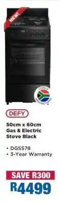 OK Furniture DEFY 50cm x 60cm Gas & Electric Stove Black offer