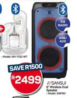Pick n Pay Hypermarket Sansui 8 Wireless Dual Speaker offer