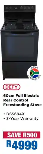 OK Furniture DEFY 60cm Full Electric Rear Control Freestanding Stove offer