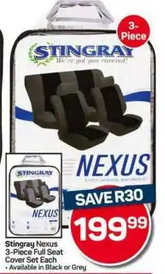 Pick n Pay Hypermarket Stingray Nexus 3-Piece Full Seat Cover Set offer