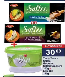 President Hyper Tasty Treats Saltee Gourmet Salted Crackers + Epic Dip offer