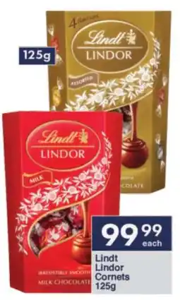 President Hyper Lindt Lindor Cornets 125g offer