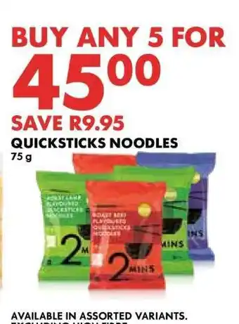 Woolworths QUICKSTICKS NOODLES offer