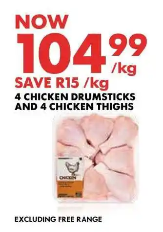 Woolworths 4 Chicken Drumsticks and 4 Chicken Thighs offer