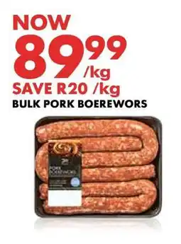 Woolworths Bulk Pork Boerewors offer