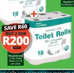 Checkers Housebrand 2-Ply Toilet Rolls offer