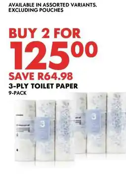 Woolworths 3-Ply Toilet Paper 9-Pack offer