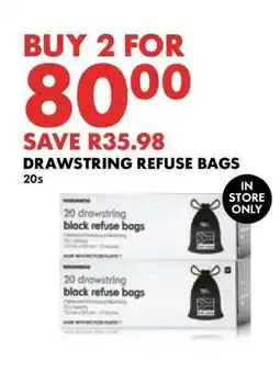 Woolworths DRAWSTRING REFUSE BAGS offer