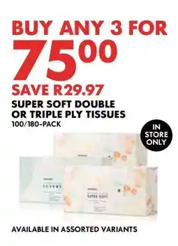 Woolworths Super Soft Double or Triple Ply Tissues offer