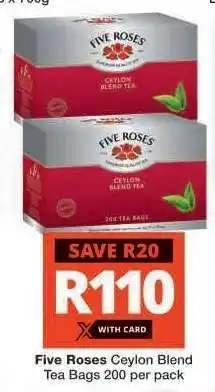 Checkers Five Roses Ceylon Blend Tea Bags offer