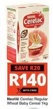 Checkers Nestlé Cerelac Regular Wheat Baby Cereal 1kg offer
