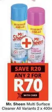 Checkers MR. SHEEN MULTI-SURFACE CLEANER offer