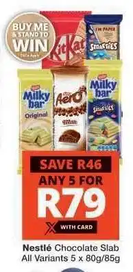 Checkers NESTLE CHOCOLATE SLAB offer