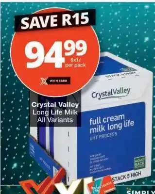 Checkers CRYSTAL VALLEY LONG LIFE MILK offer