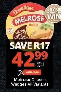 Checkers Melrose Cheese Wedges offer