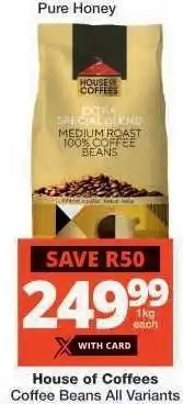Checkers HOUSE OF COFFEES Coffee Beans offer