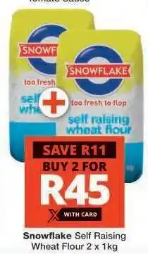 Checkers Snowflake Self Raising Wheat Flour 2 x 1kg offer