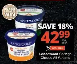 Checkers Lancewood Cottage Cheese All Variants offer