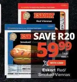 Checkers ESKORT RED/SMOKED VIENNAS offer